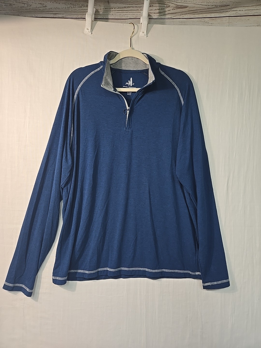 Johnnie-O 1/4 Zip Natural Performance Pullover Men's XL Blue HOAG Classic Bamboo gallery