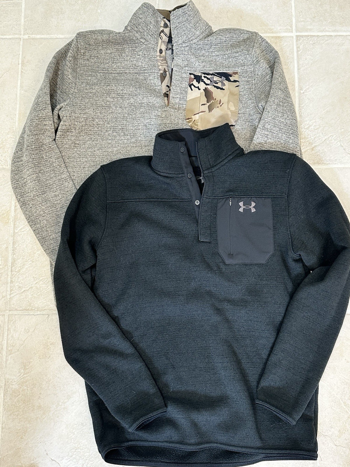 Under Armour Sweater Long Sleeve 1/4 Button Up! Lot of 2. Medium gallery