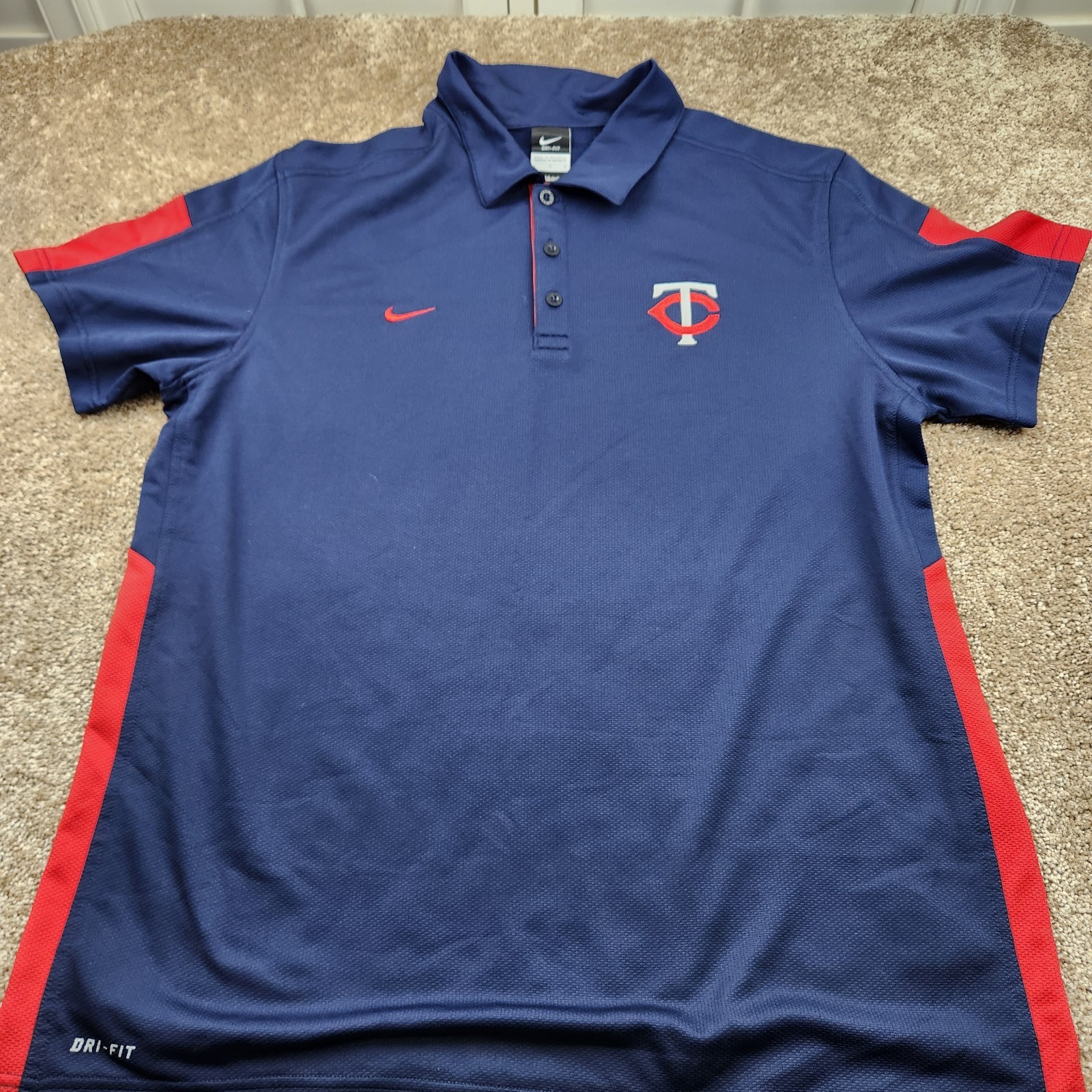 Minnesota Twins Baseball Nike Golf Dri-Fit Polo Shirt Mens Large Short Sleeve gallery