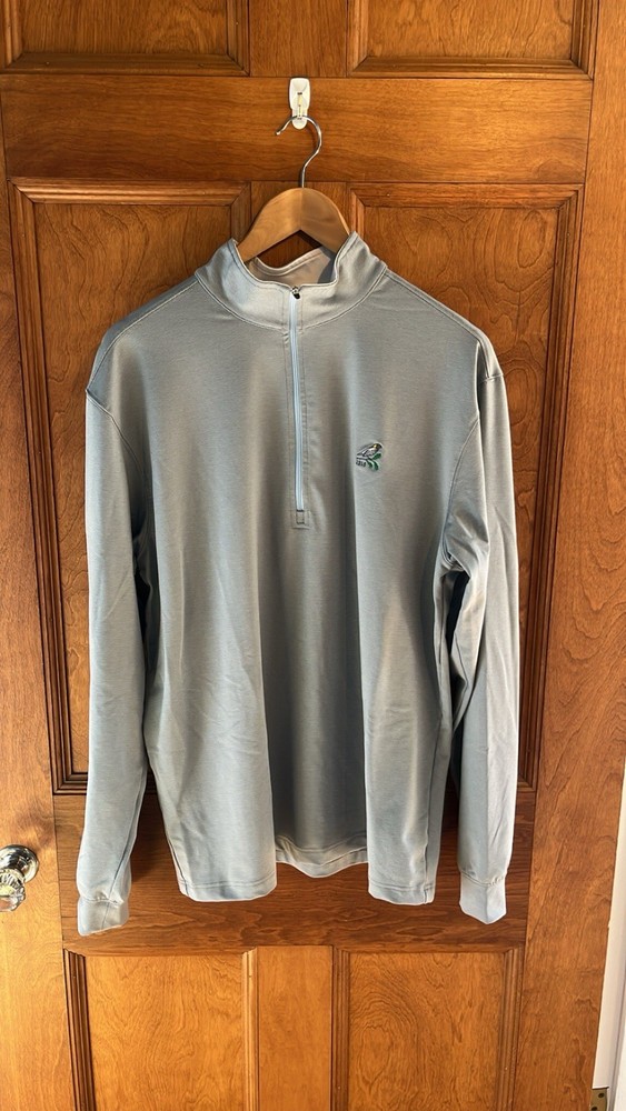 Straight Down Men's 1/4 Zip Golf Pullover Sz L Gray Bob-O-Link Golf Club 1916