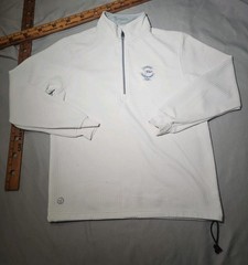 Straight Down Shirt Mens Small White LaJolla Beach Tennis Club Quarter Zip Golf