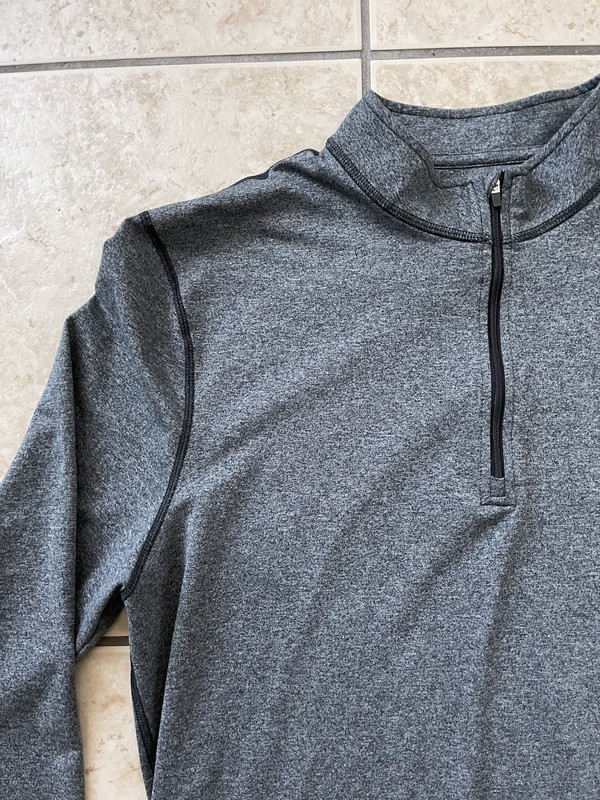 Municipal Sport Utility Gear Mens Long Sleeve Running Sweater Large Gray 1/4 Zip gallery