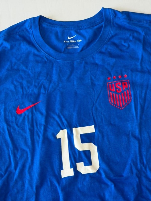 NWT Nike USMNT Soccer T-Shirt Men's Size Large Blue #15 Core Short Sleeve gallery