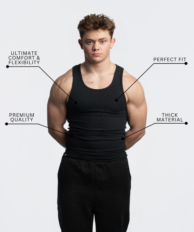 Ekkovision Beaters, Men's Tank Tops, Cotton Spandex Blend Tanks Medium, Black gallery