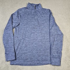 Gaiam Power 1/4 Zip Pullover Mens Large in Navy Running Walking Hiking Outdoors