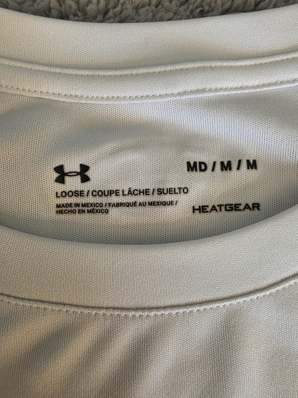 Under Armour Shirt Mens Medium White HeatGear Athletic Performance Loose Tee gallery