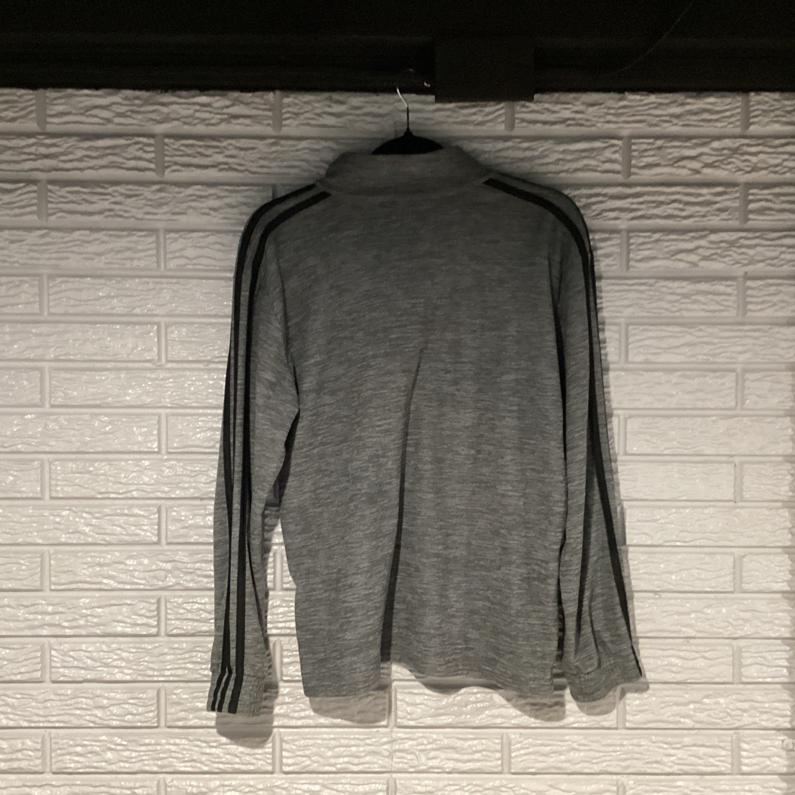 Adidas Quarter Zip Cuffed Sleeves Sweatshirt Gray Pullover Men’s Medium gallery