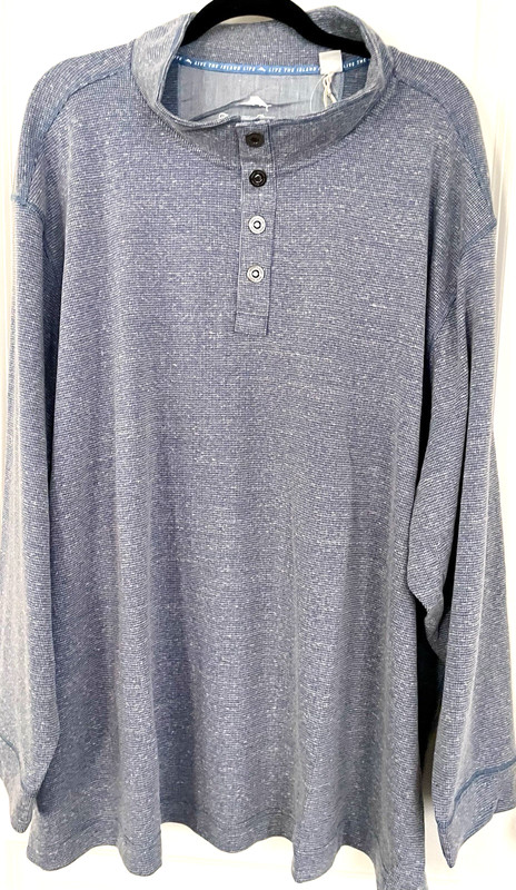 Mens Tommy Bahama Shirt 4X Pullover Snap 4XLB Slate Blue Gray $138 NWT gallery