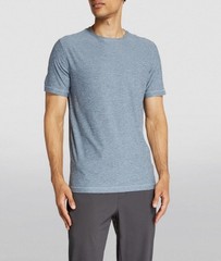 Vuori Strato Tech Tee Shirt Men L Blue Heather Performance Athleisure V126