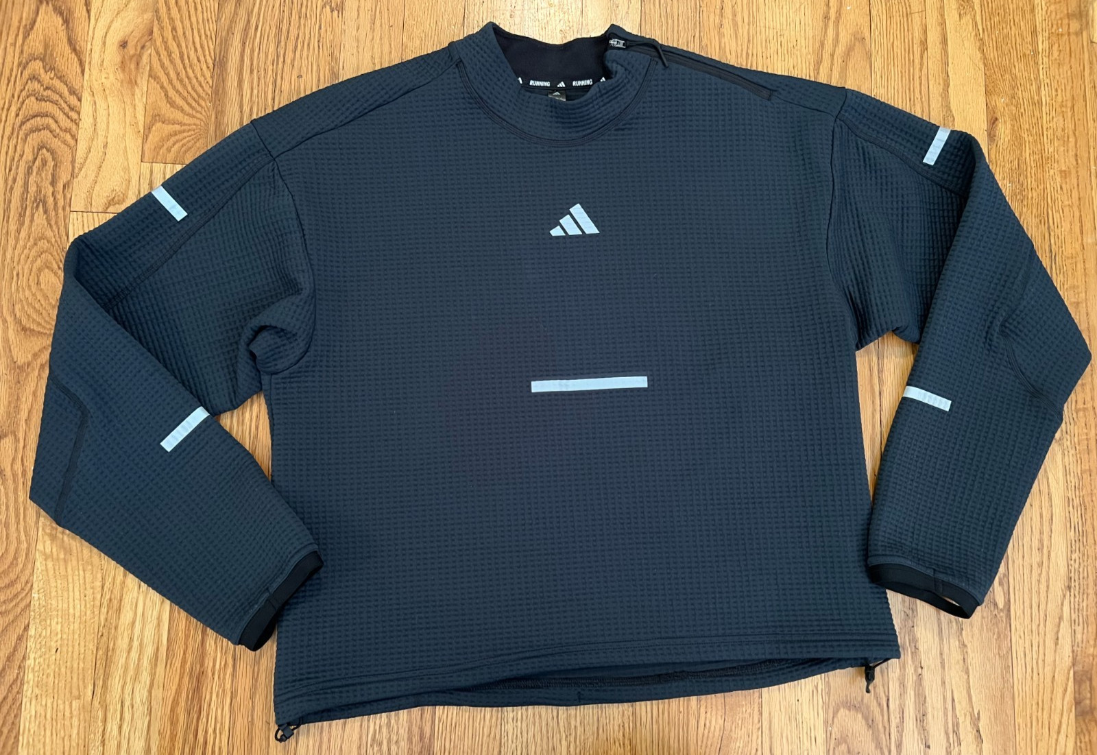 Adidas Running CLIMAWARM+ Long Sleeve Blue Waffle Shirt Sz Large EUC Sweatshirt gallery