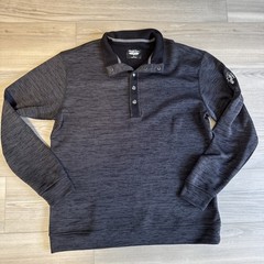 Straight Down Pull Over Men’s Charcoal Gray 1/4 Zip Long Sleeve Golf Sz L L&H CC