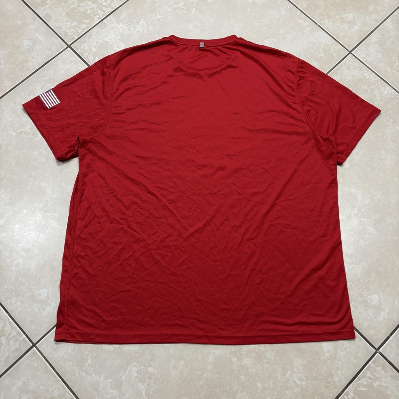 Polo Sport RUN US16 USA Flag Shirt Mens XL Red Short Sleeve Performance Running gallery