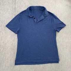 Lululemon Shirt Adult Small Blue Tech Polo Short Sleeve Active Logo Mens S