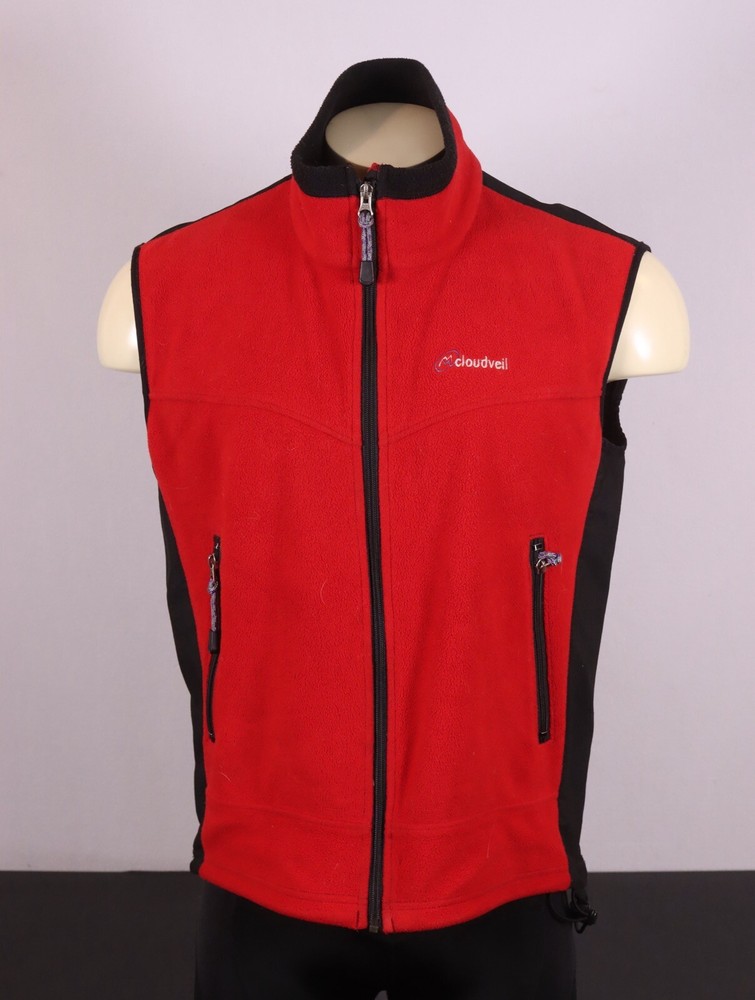 CLOUDVEIL Men’s Medium Wind Resistant Fleece Outdoors Vest -Red/Black MiUSA