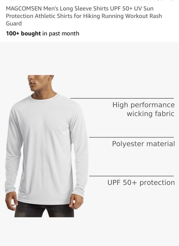 Magcomsen Men’s Long Sleeve UV Protection UPF50 Shirts, Hiking Quick Dry SZ XL gallery