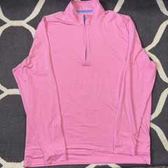 Johnnie-O Vaughn Quarter Zip Golf Pullover Mens XL Pink Taffy