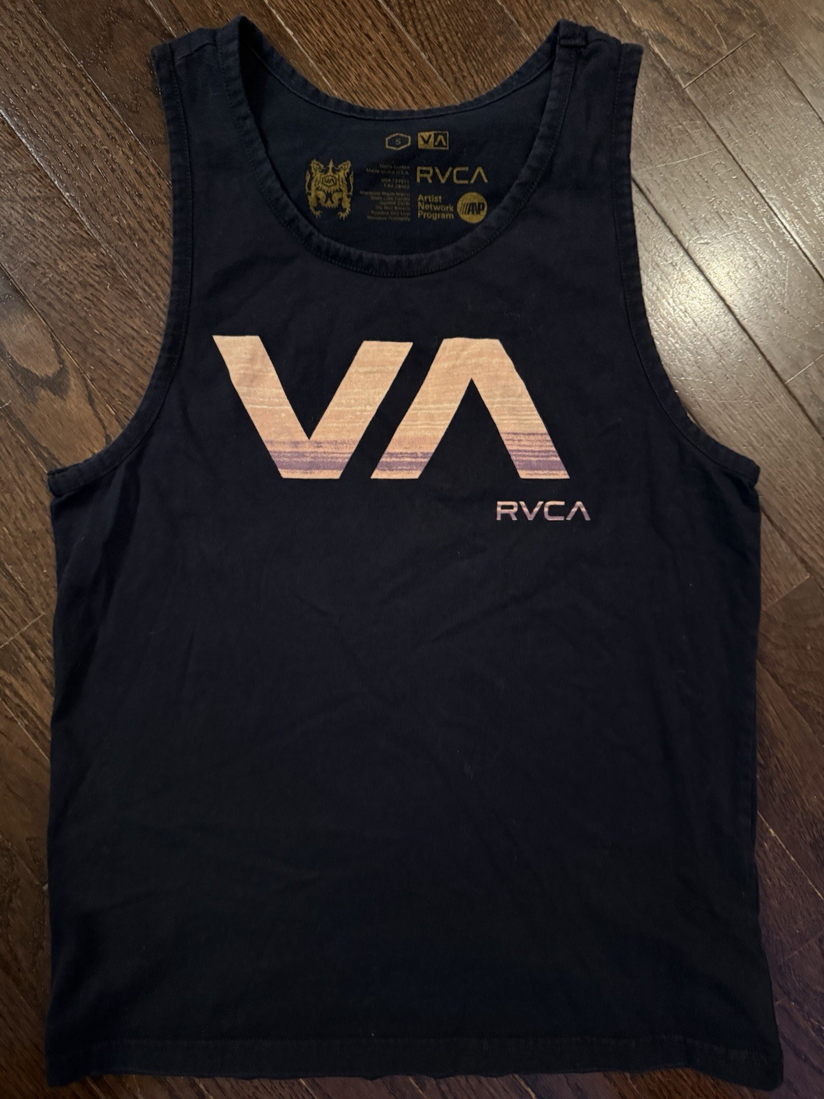 RVCA Lightweight Black Sleeveless Tank Top Artist Network Program Men's S gallery