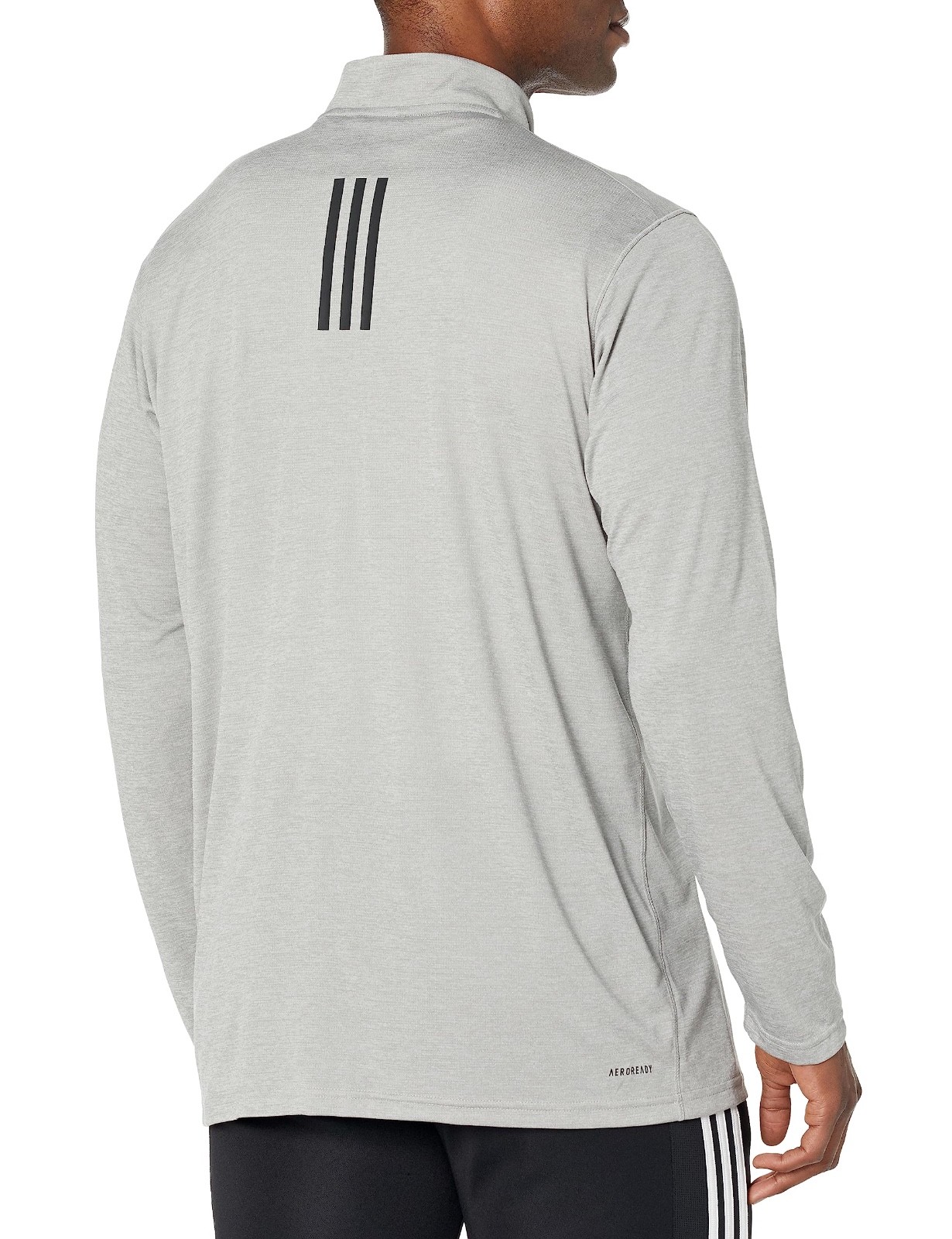 adidas Men's Essentials Seasonal Training Quarter-Zip, Small Grey Heather/Black gallery