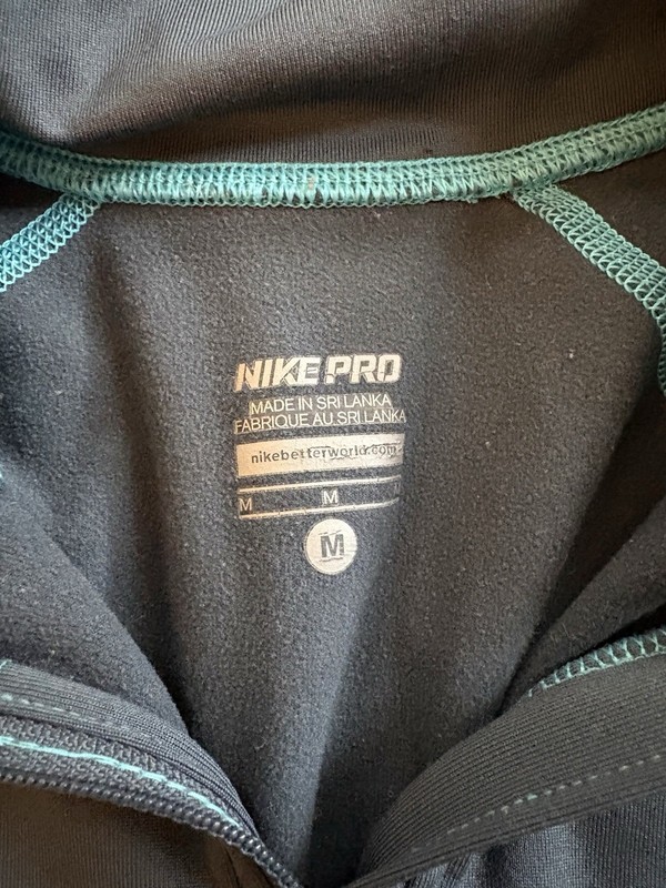 Nike Pro Gray and Blue Quarter Zip Size M Dri-Fit Athletic Pullover gallery