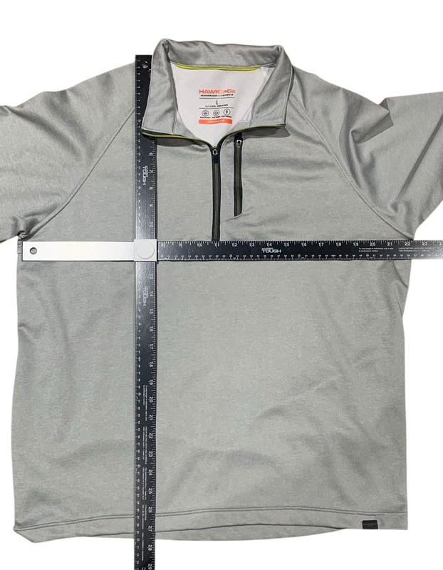 HAWKE & CO Mens Large Gray Quarter Zip Performance Pullover Long Sleeve gallery