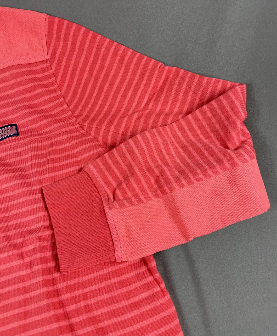 Vineyard Vines Golf Pullover Shep Shirt Medium Red Striped Cotton Polyester $128 gallery