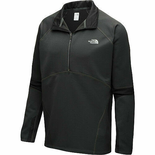 The North Face Momentum Thermal 1/2 Zip Top (Men's Size S) Black / Grey Pullover