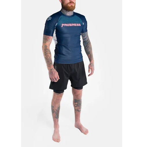 Progress Jiu Jitsu Men's Navy Blue Short Sleeve Unknown Koi Rashguard Size M NWT gallery