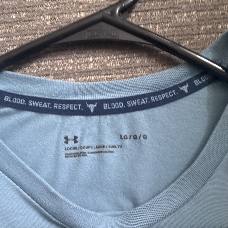 Under Armour Men’s L Loose Crew Neck Short Sleeve Graphic Tee Blue Respect Grind gallery