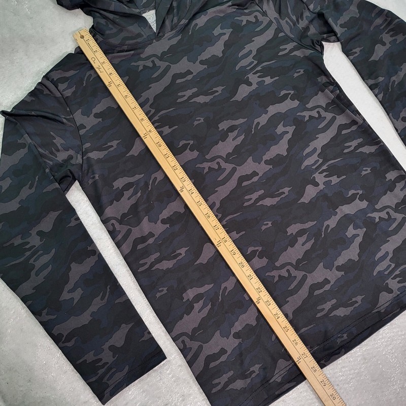 Real Essentials Hoodie Mens Size Medium Lightweight Performance Camo Dark Gray gallery