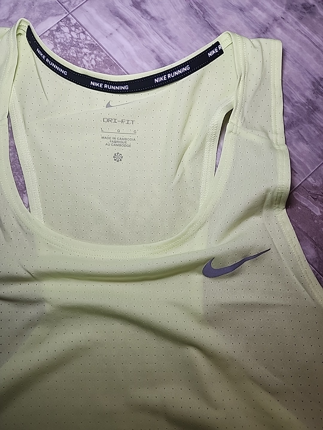 New Nike Fast Dri-Fit Running Singlet Lemon Twist Yellow Tank Top Men's Large gallery