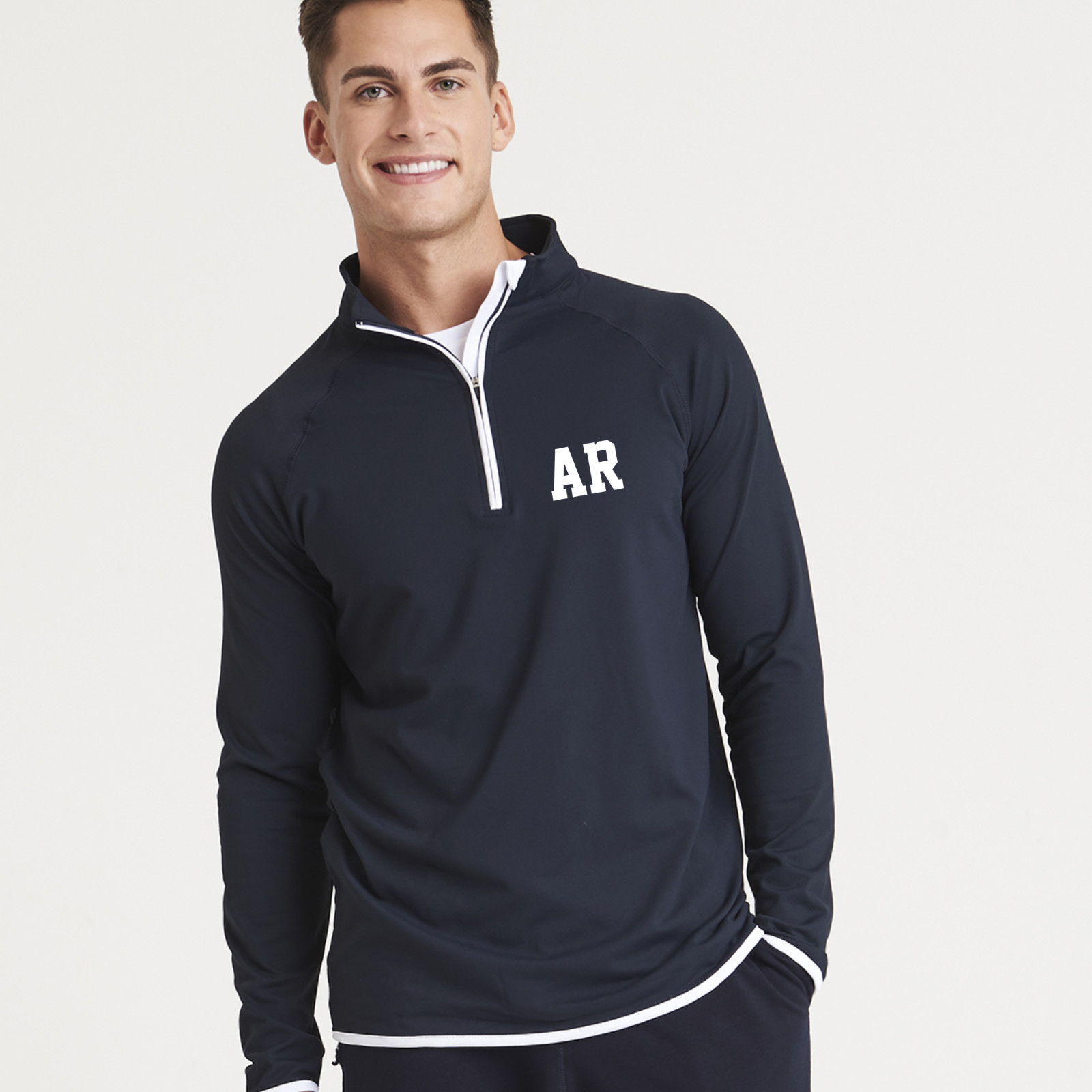 Personalised Initial 1/2 Zip Polyester Sweatshirt Sport Gym Personal Trainer Gif gallery