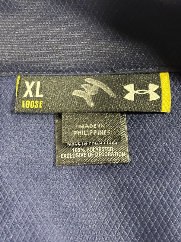 Under Armour Men’s Full Zip Long Sleeve Jacket Loose XL Blue with White Trim gallery