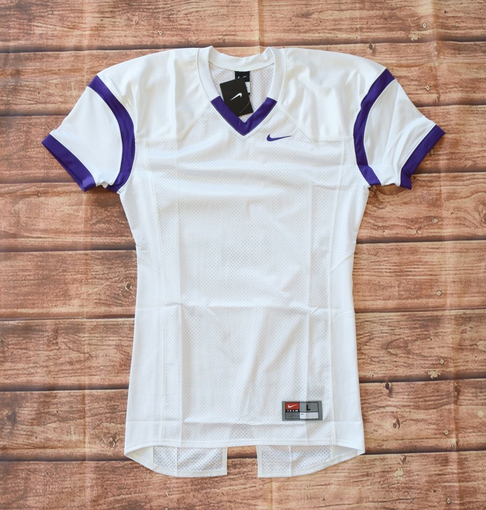 Nike Men’s Team Open Field Practice Football Mesh Jersey – White-Purple / L