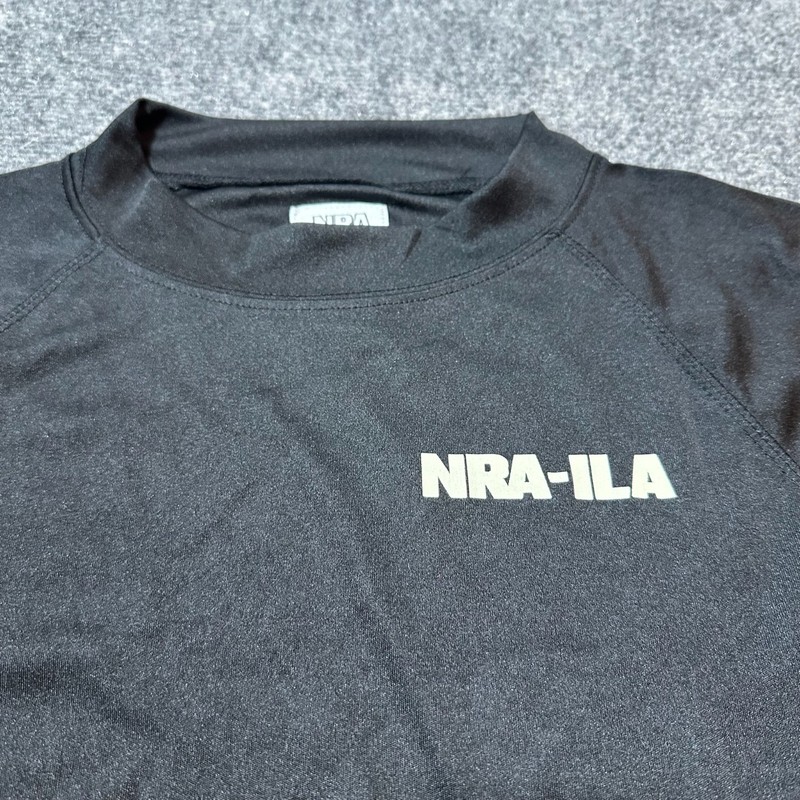 NRA ILA Shirt Mens Large Black Camo Trim Pullover Raglan Long Sleeve Outdoors gallery