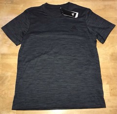 NEW Adidas Axis Tech Men’s Gray Black SS Athletic Training T-Shirt Sz Medium