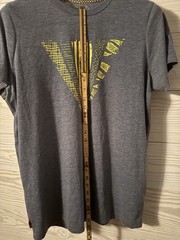 Rare Janji Shirt Mens Large Gray/Blue With Yellow Logo Performance Running Tee