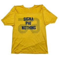 VTG Signa Phi Nothing #65 Mesh Football Jersey L Jesco Nylon Yellow Made In USA