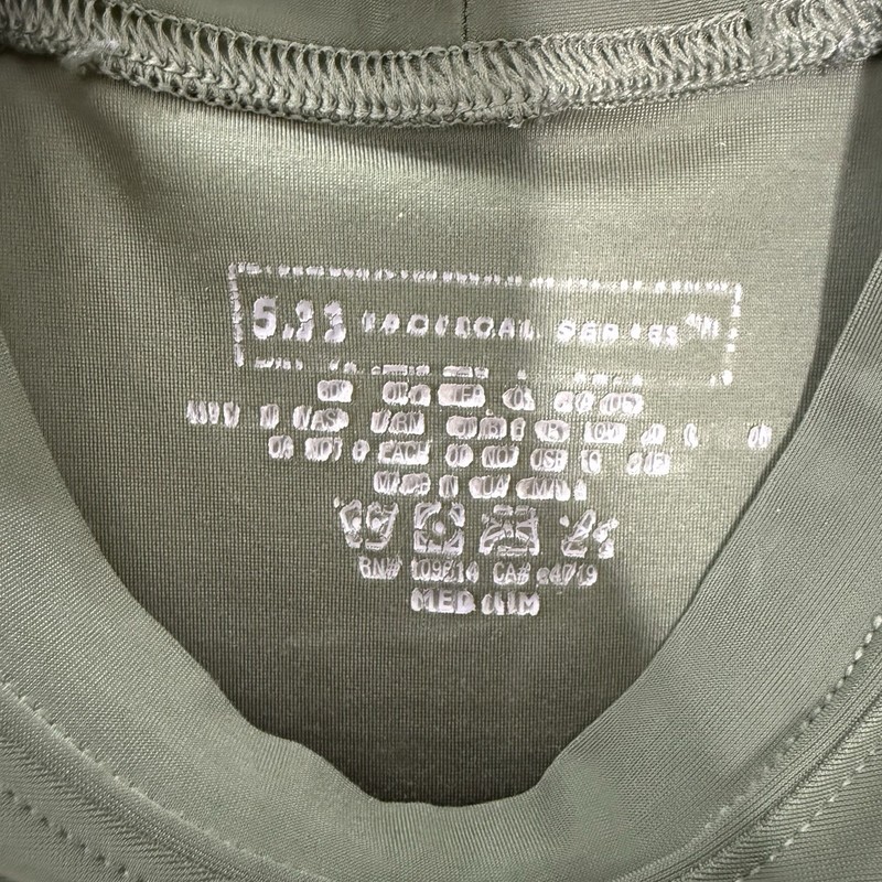 5.11 Tactical Series Compression Shirt Mens M Green Base Layer Stretch L/S gallery