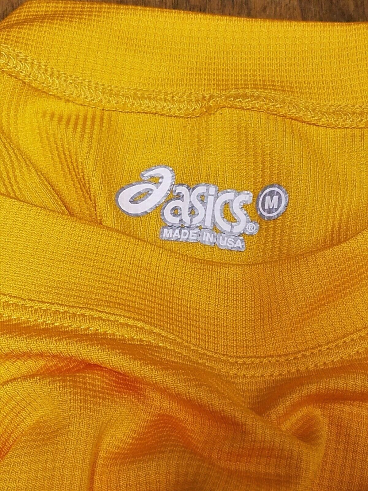 ASICS Men's Activewear Long Sleeve Waffle Shirt Golden Yellow Orange Size M gallery