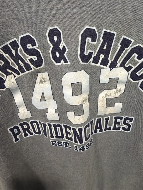 Turks & Caicos British West Indies Men's Performance T-Shirt Size MEDIUM, Grey gallery