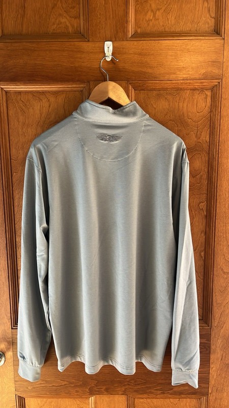 Straight Down Men's 1/4 Zip Golf Pullover Sz L Gray Bob-O-Link Golf Club 1916 gallery