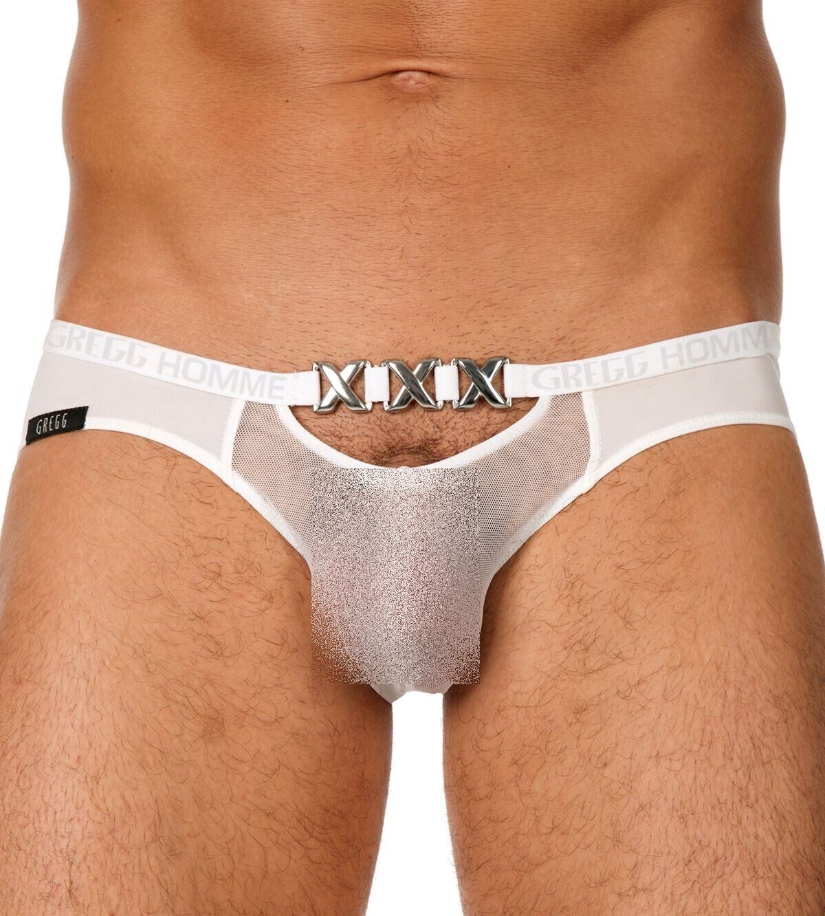SMALL Gregg Homme Kit PIMP See-Thru Tank top + Briefs White 96622-03 gallery