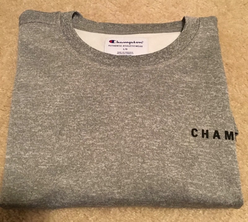 Men’s CHAMPION Oxford Grey Athleticwear Lightweight Sweatshirt - SZ LG - NWT gallery