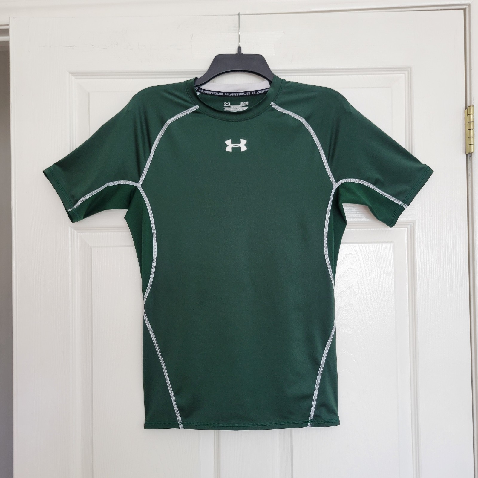 Under Armour Heatgear Compression Short Sleeve Green T-Shirt Size Large gallery