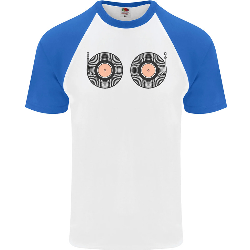 Boob Decks DJ DJing Funny Turntable Vinyl Mens s/S Baseball T-Shirt gallery