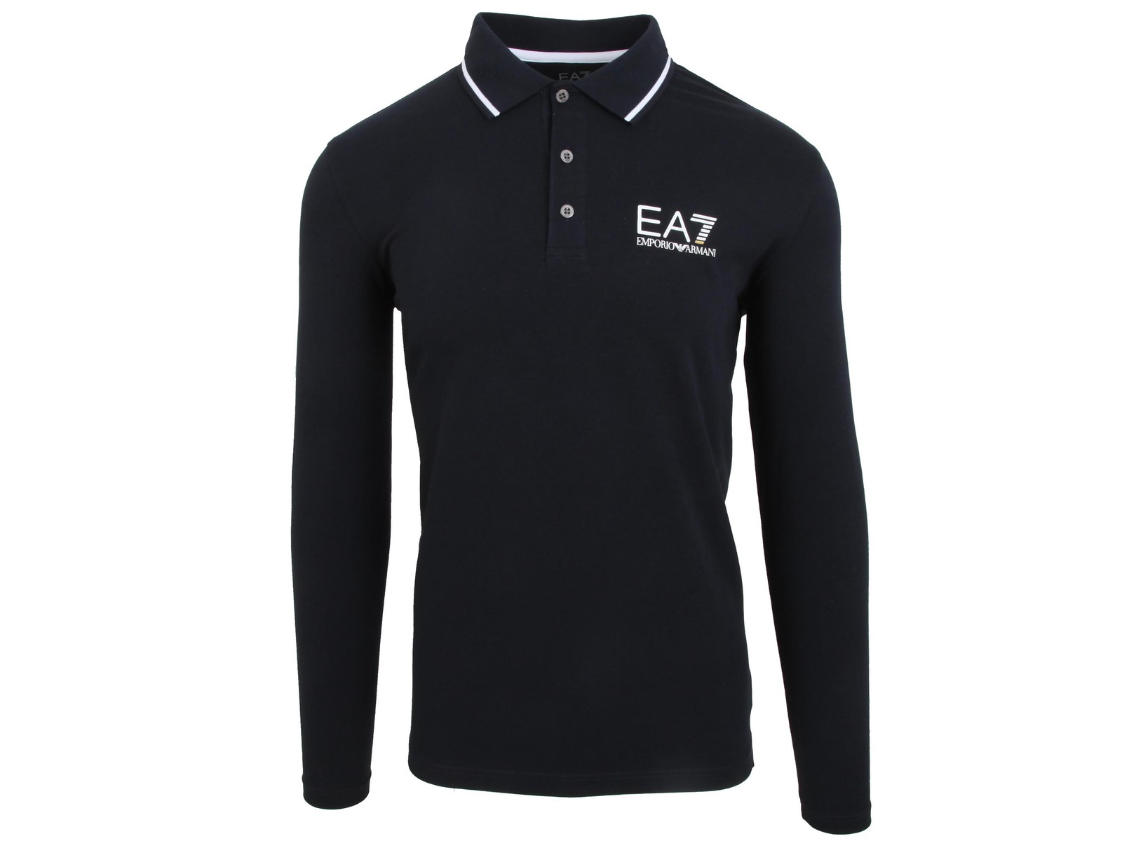 Emporio Armani EA7 Long Sleeve Polo Shirt Sweatshirt Blue Size M gallery