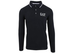 Emporio Armani EA7 Long Sleeve Polo Shirt Sweatshirt Blue Size M