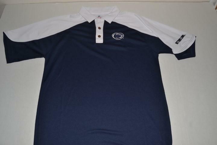 RUSSELL PENN STATE UNIVERSITY NAVY BLUE NITTANY LIONS POLO SHIRT MENS SIZE M gallery