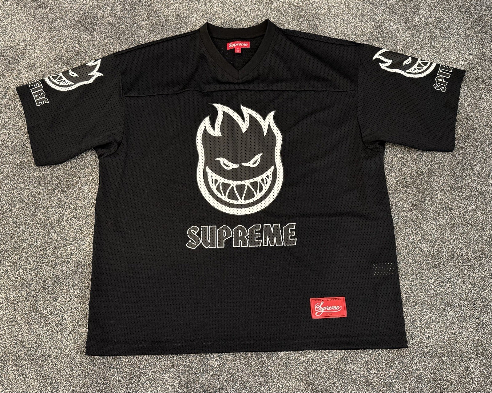 Supreme Spitfire Football Jersey Men’s Black XL V-Neck SS26KN60 gallery