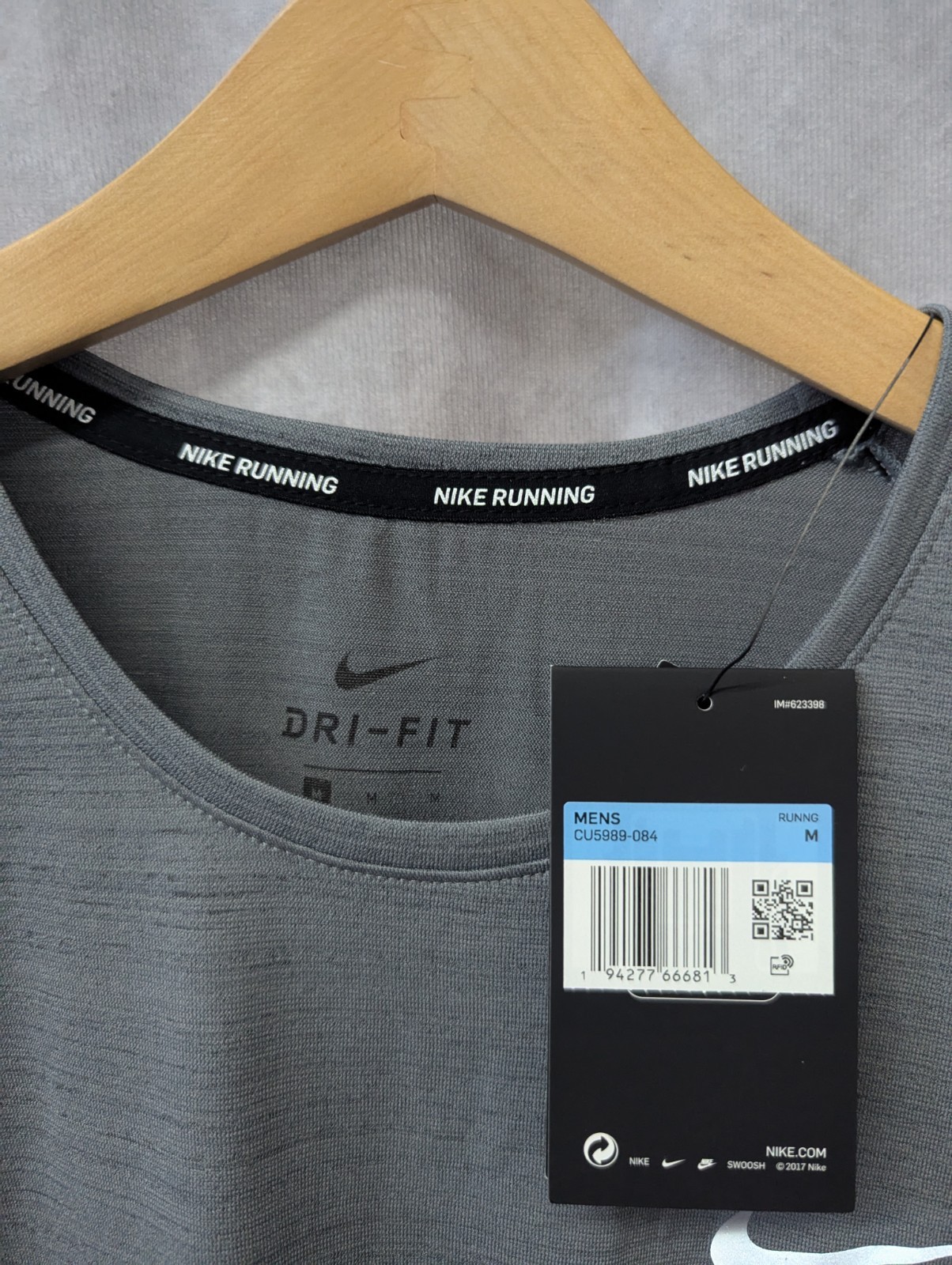 Nike Miler Long Sleeve Men M Smoke Grey gallery